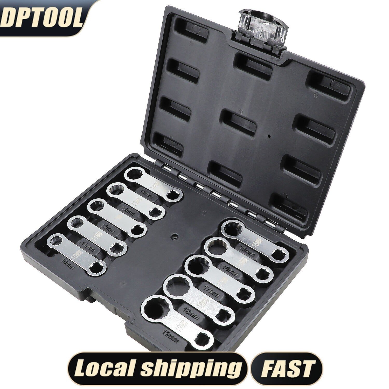 10Pcs 12 Point Metric Box End Torque Adapter Set 3/8" Drive 10mm-19mm