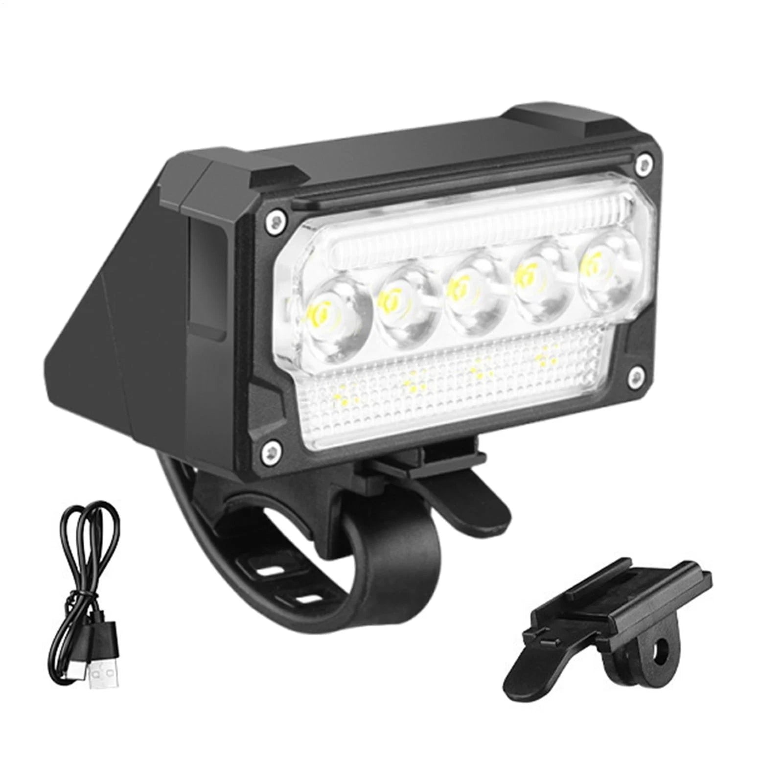 Cycling Headlamp Usb-c Powered Led Torch With 8x5cm Abs Housing For