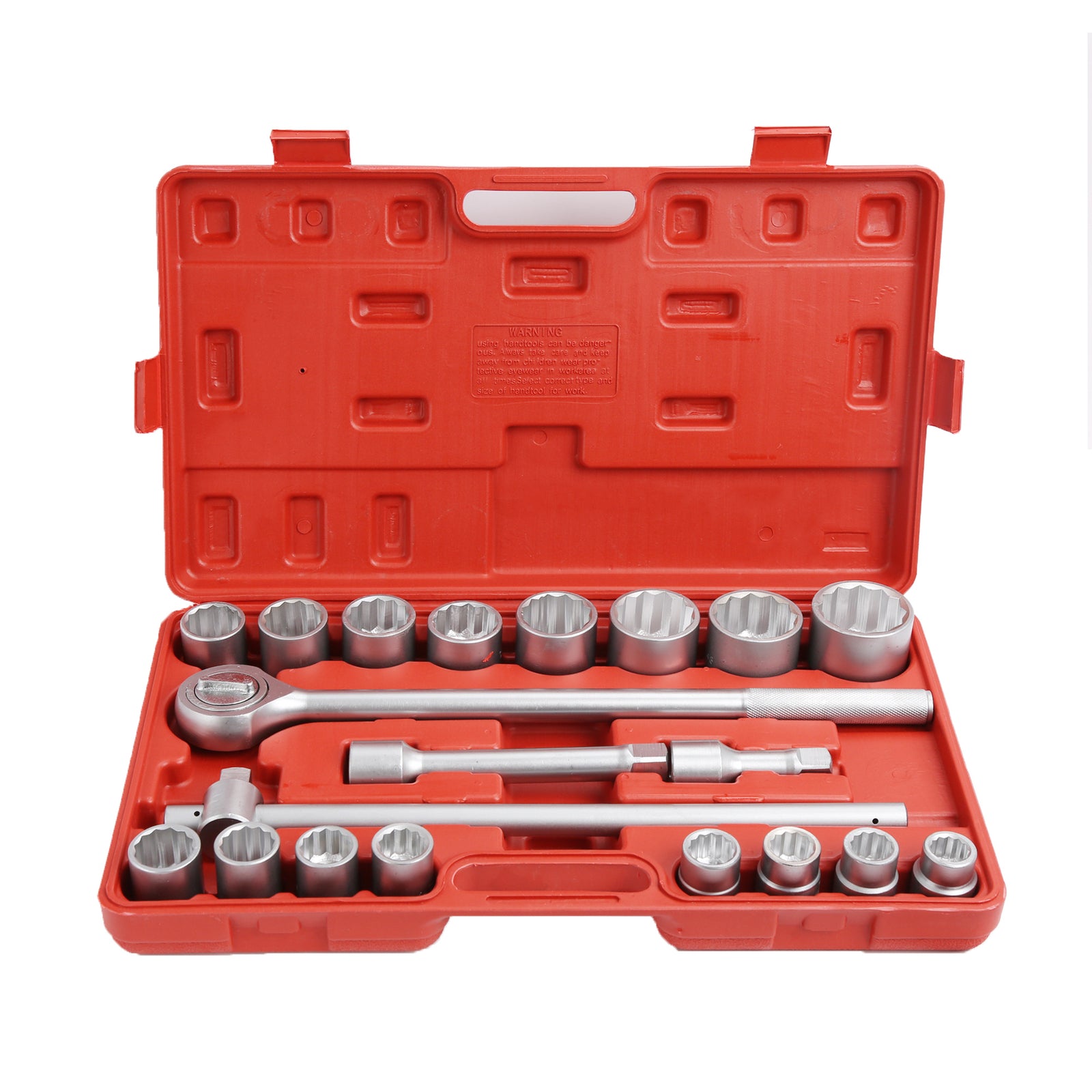 21PC 3/4" Dr Metric Socket Wrench Set Ratchet, Breaker Extension Bar