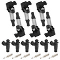 6pcs Fuel Injectors & Ignition Coils Spark Plugs for Buick Allure