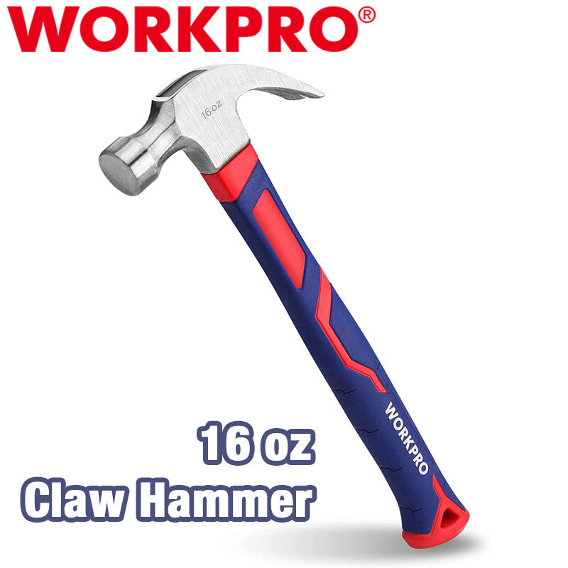 WORKPRO 16 oz Claw Hammer Fiberglass Handle