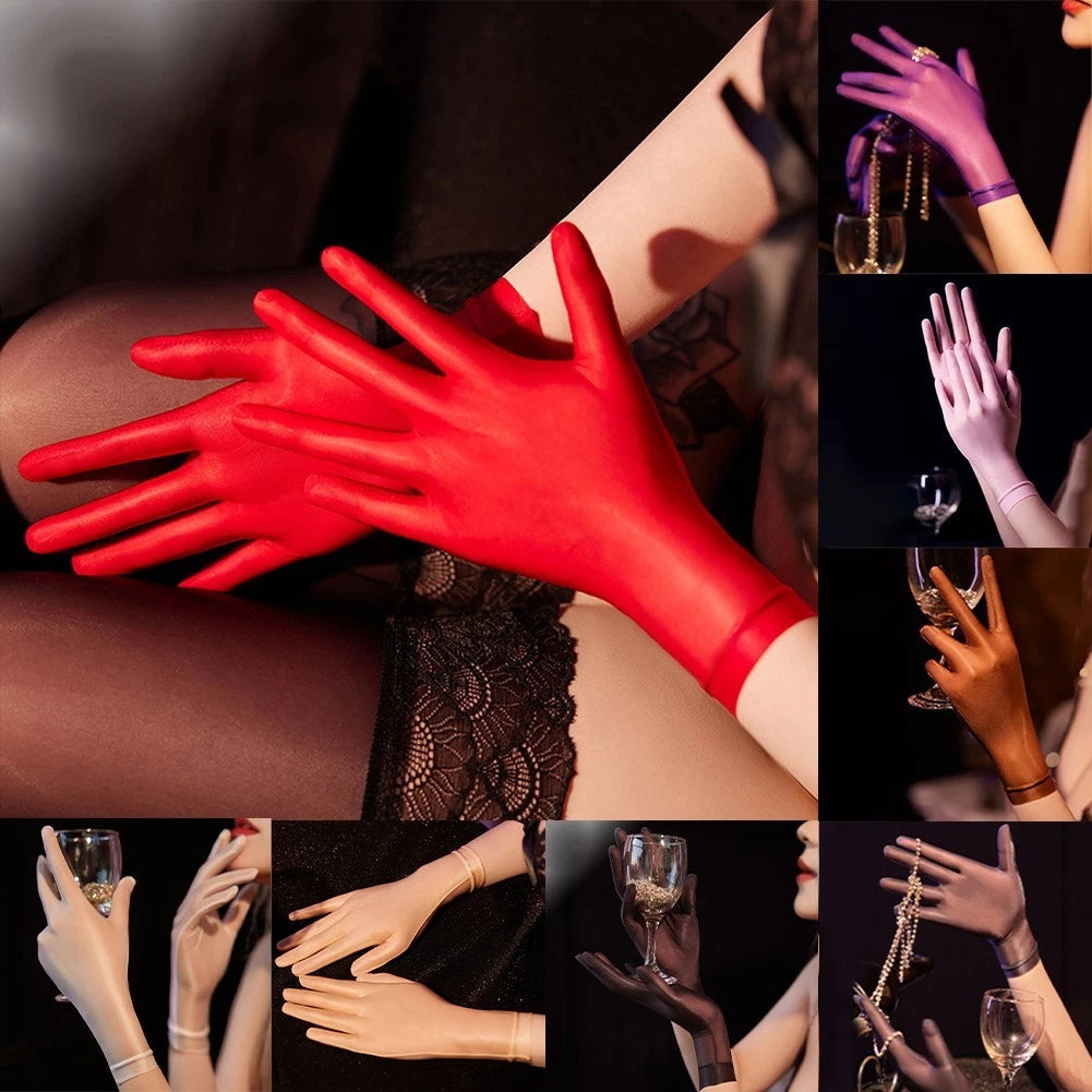 Stylish Transparent Ultrathin Mittens For Dancing And Driving (Dark