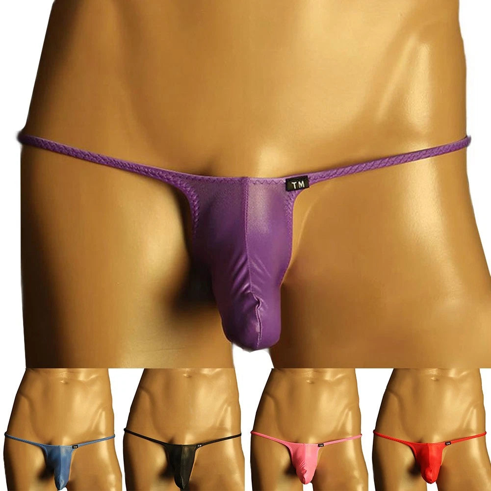 Low Waist Breathable Men Underwear See Through Pouch Thong G String