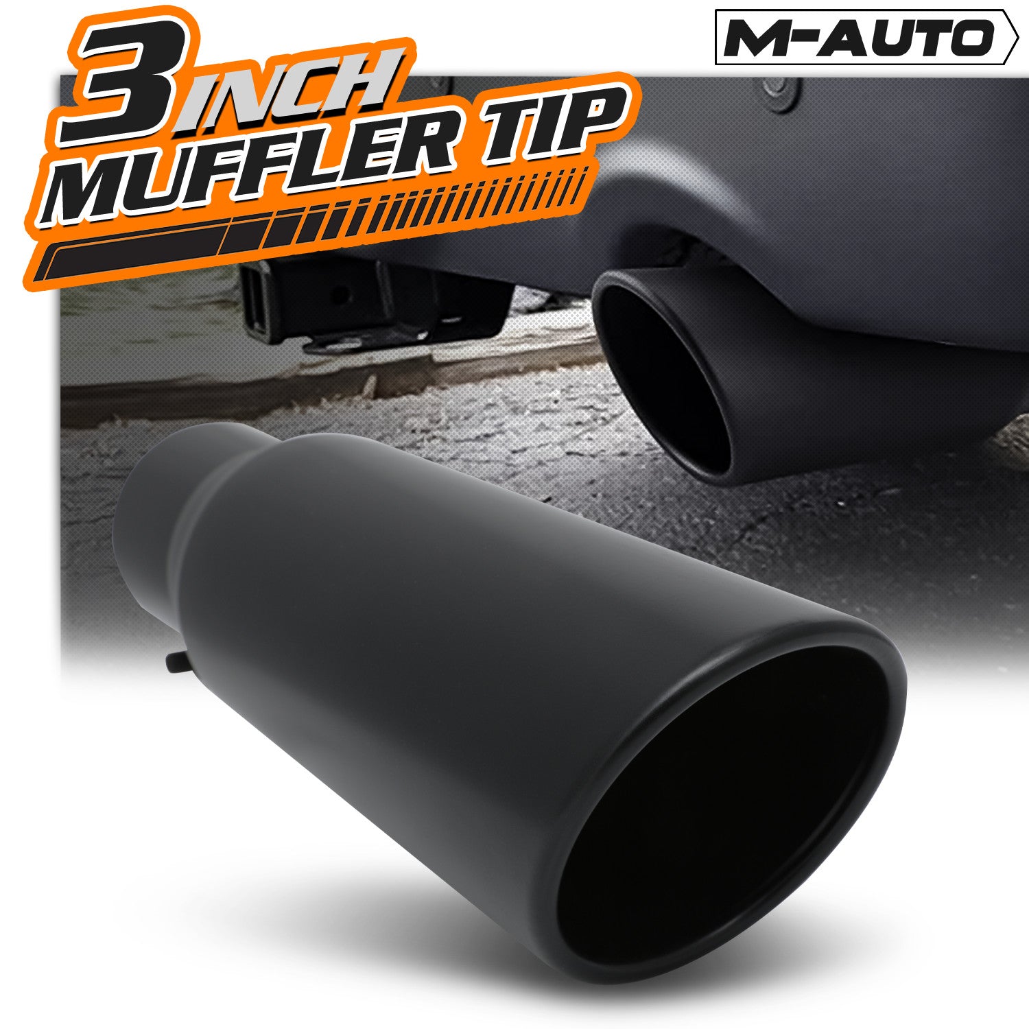 Black Slant Exhaust Pipe Muffler Tip