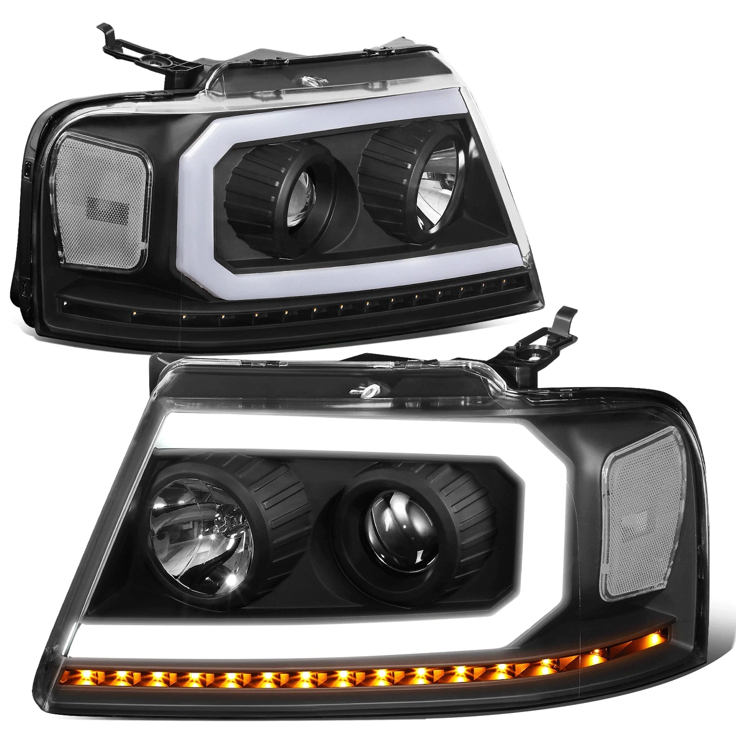 Fit 04-08 Ford F150 Black/ Clear Led Drl Sequential | Built Supply Co