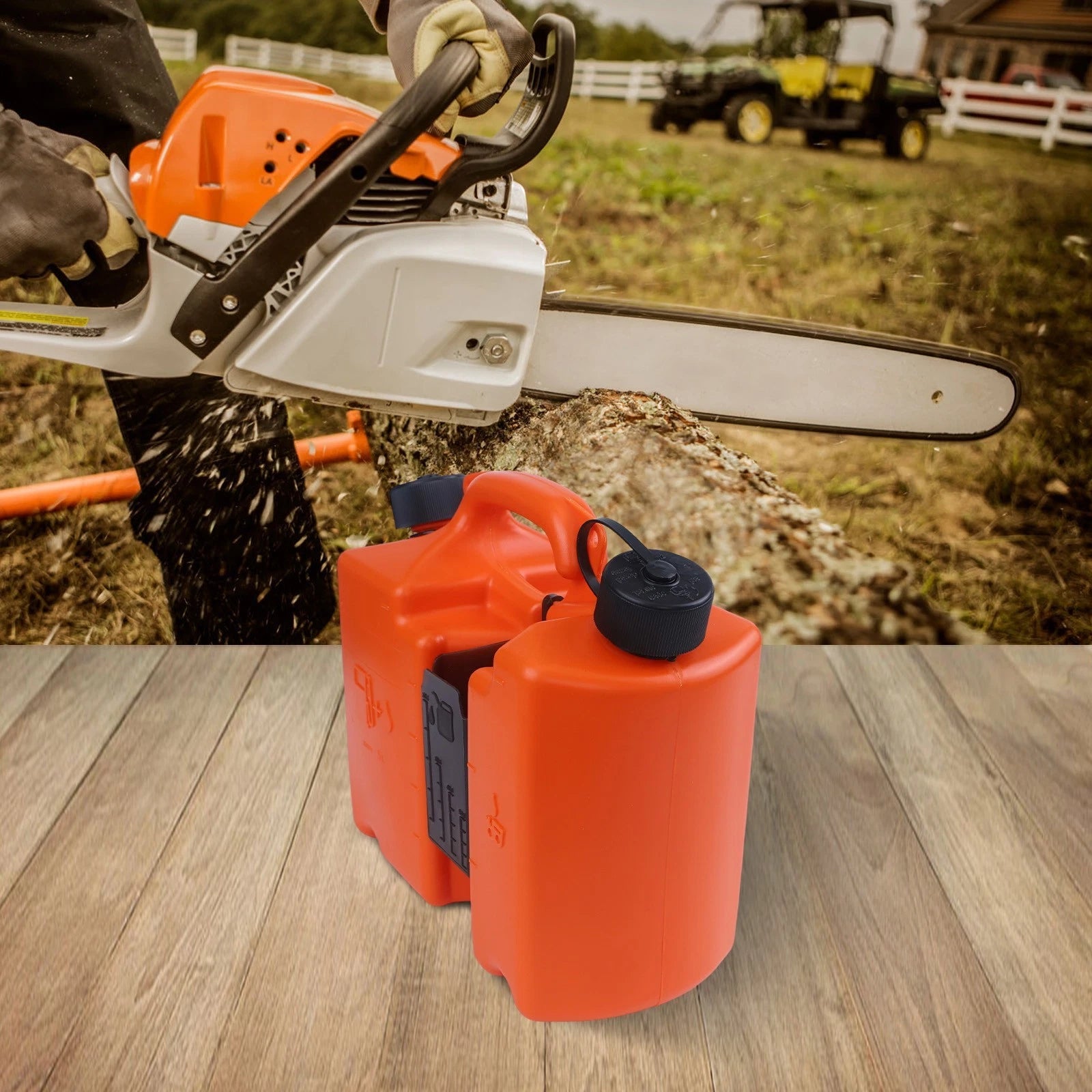 Conveniently Designed 5l Fuel And Bar Oil Storage Solution For