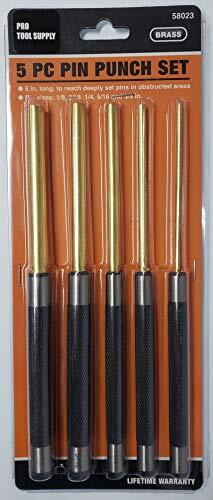 Pro Tool 5-Piece Brass Pin Punch Set by Pro Tool
