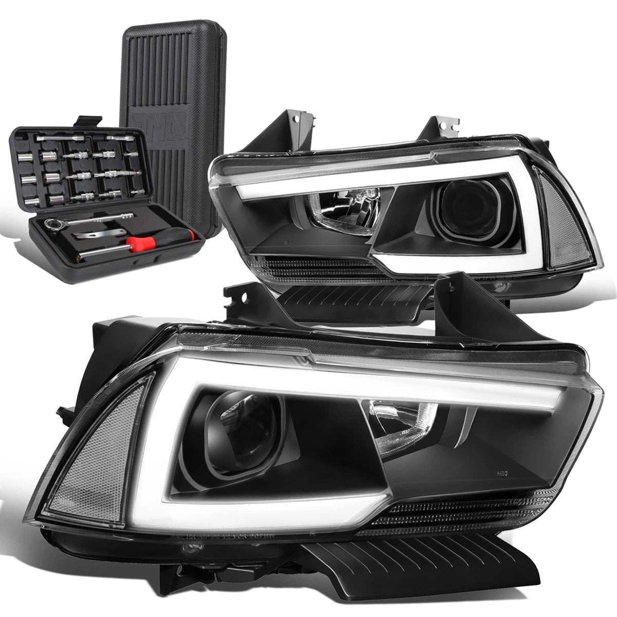 For 2011-2014 Dodge Charger Led Drl Bar Black Clear | Built Supply Co