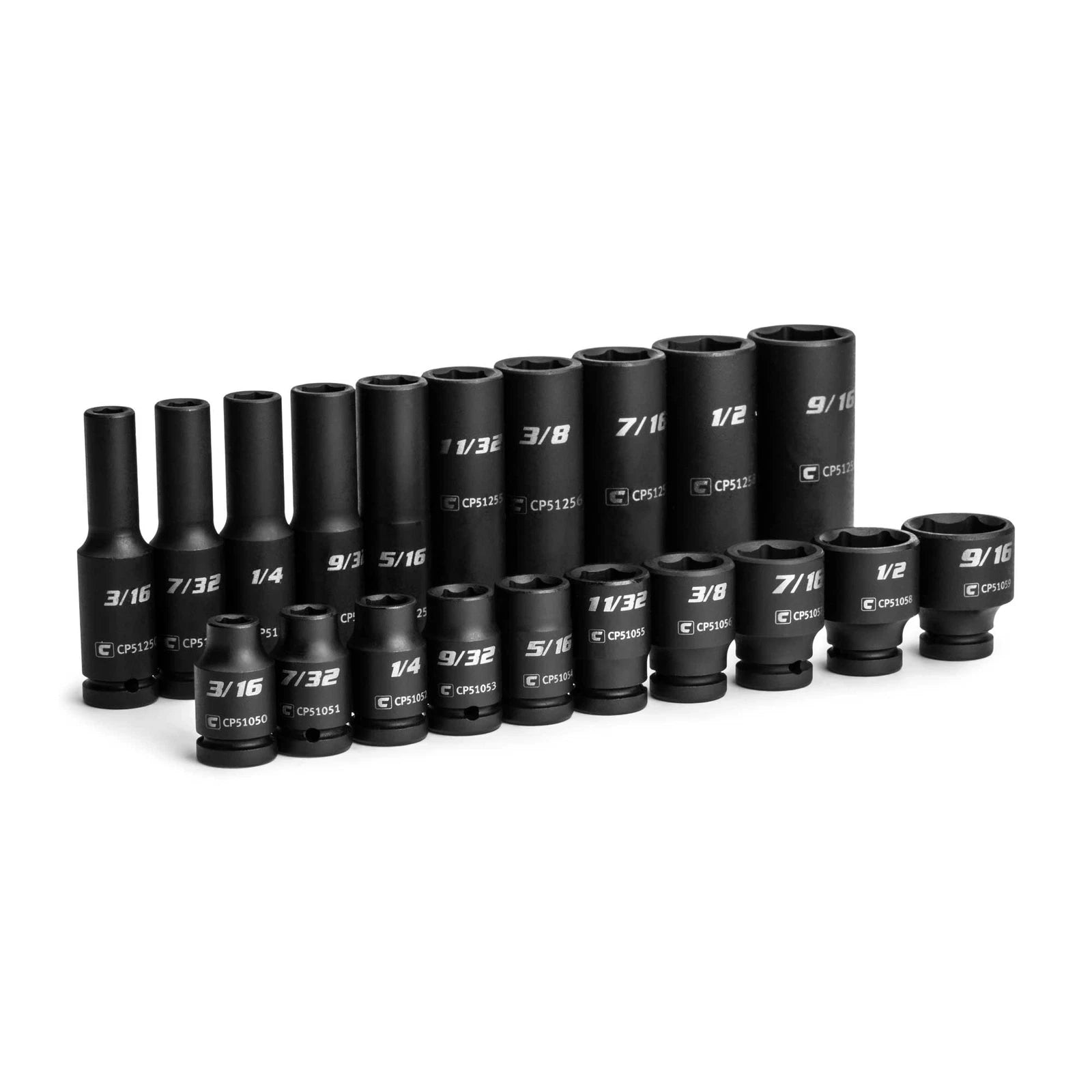 Capri Tools 1/4 In. Drive Shallow And Deep Impact Socket Set, Sae,