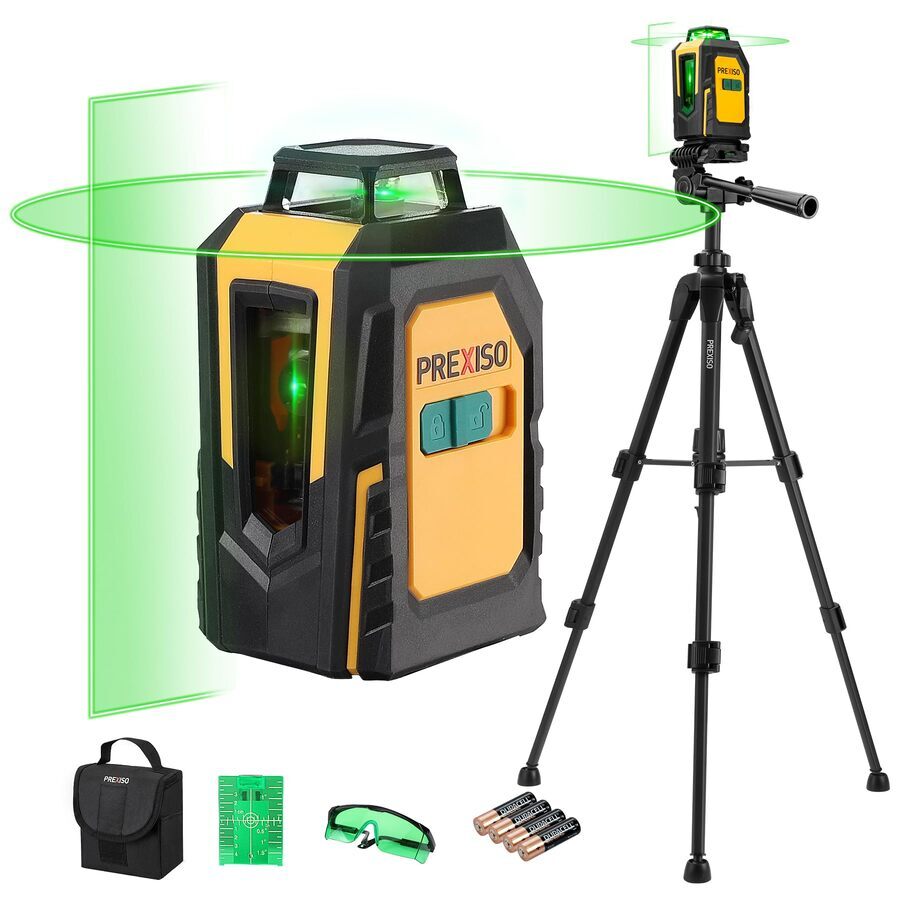 PREXISO 360° Laser Level Tripod 100Ft Cross Line Level