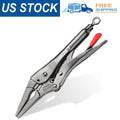 Arrow 9.5 Inch Needle Nose Locking Pliers Cr-mo Jaw Long Nose Locking