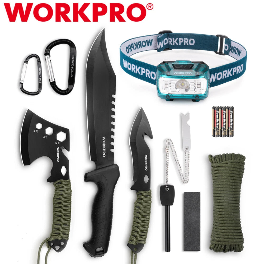 Workpro Camping Hatchet Machete Camping Axe Fixed Blade Hunting