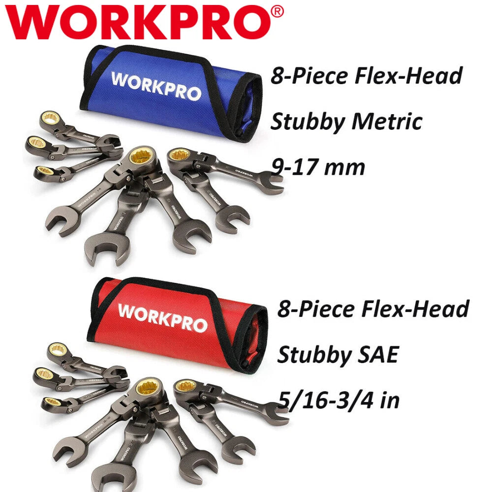 Workpro Flex-head Stubby Ratcheting Combination | Built Supply Co