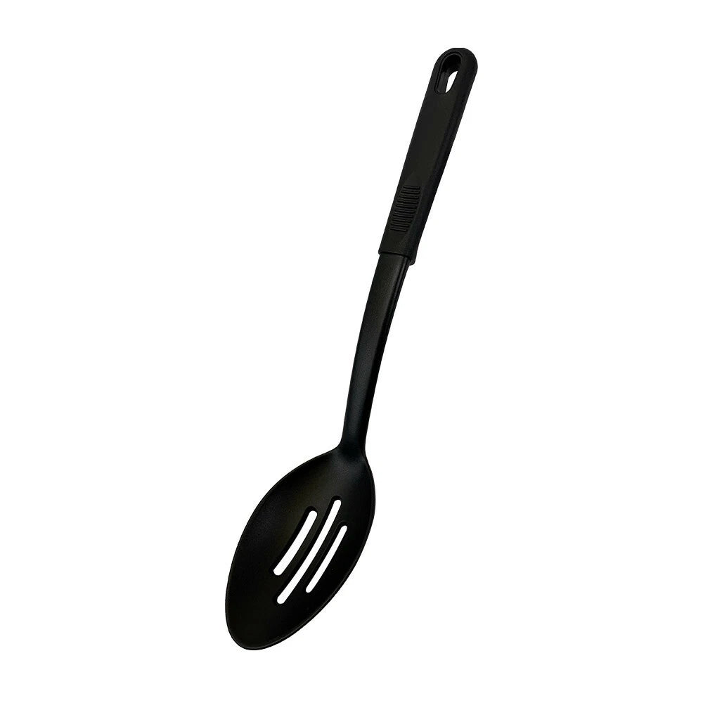 Heat Resistant Gourmet Nylon Slotted Spoon, 12-inch, Black