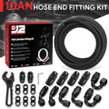 J2 10an 25ft Stainless Steel Braided Fuel Line Tube Oil Hose Fitting