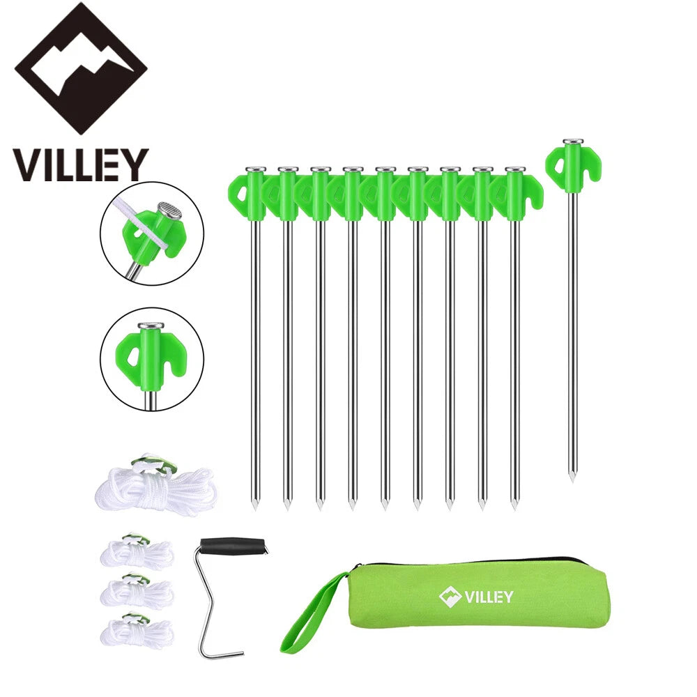 Villey 10-in Heavy Duty Camping Tent Stakes | Built Supply Co