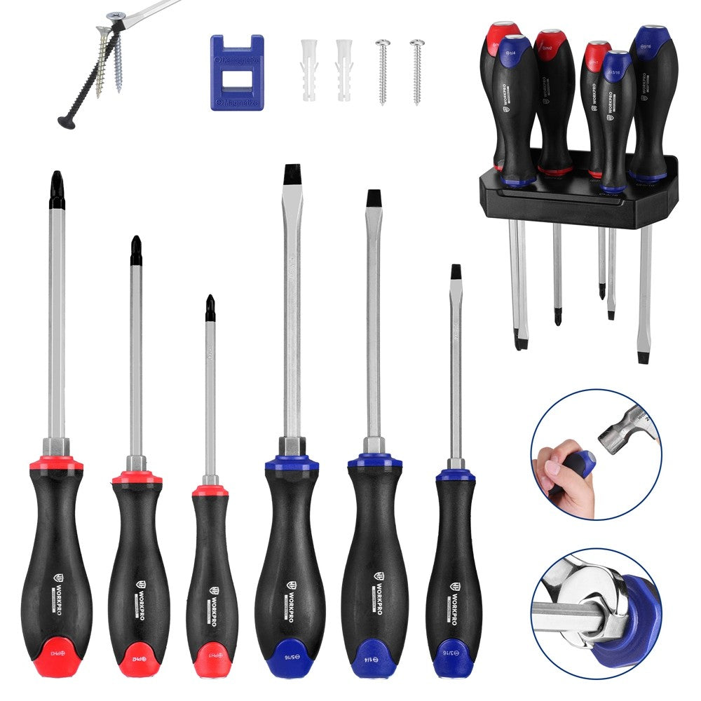 WORKPRO 12PCS Magnetic Screwdriver Set Go-Thru by WORKPRO