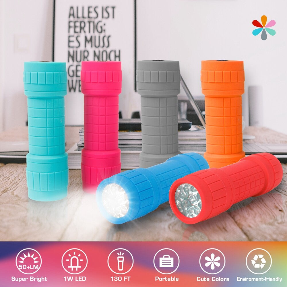 EverBrite 6-Pack 9-LED Mini Flashlights Compact Handheld Torch With