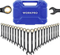 Workpro 22-piece Ratcheting Wrench Set Anti-slip Teeth Sae 1/4-3/4