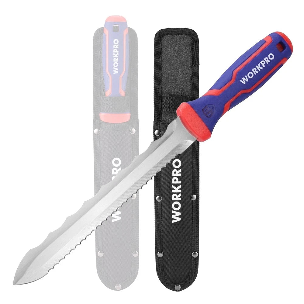 Workpro 8" Insulation Knife Stainless Steel Blades Double Side Cutter