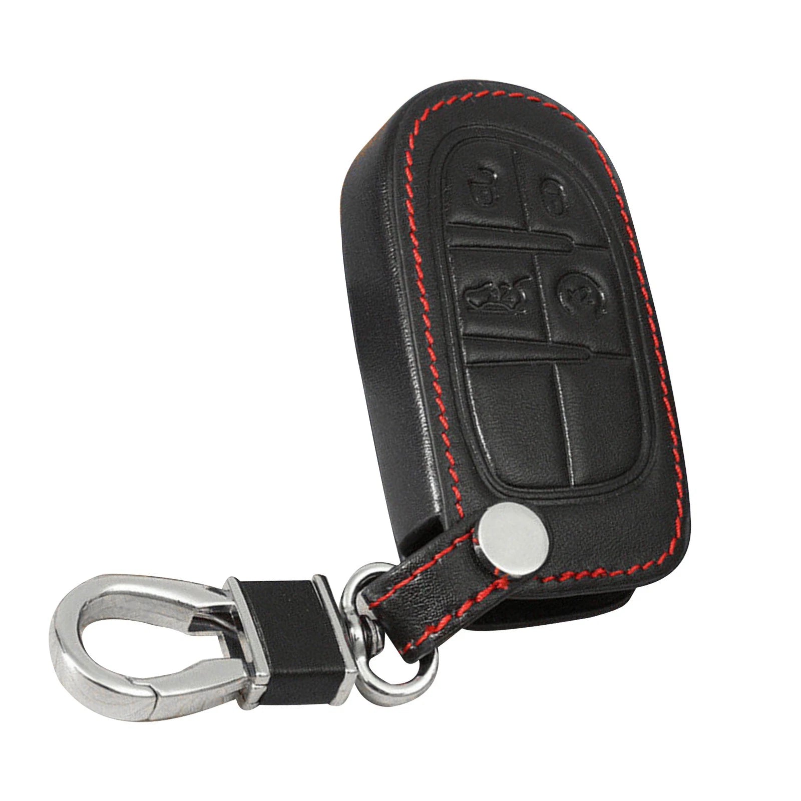 Black Leather Car Key Fob Case Cover For Jeep Grand Cherokee