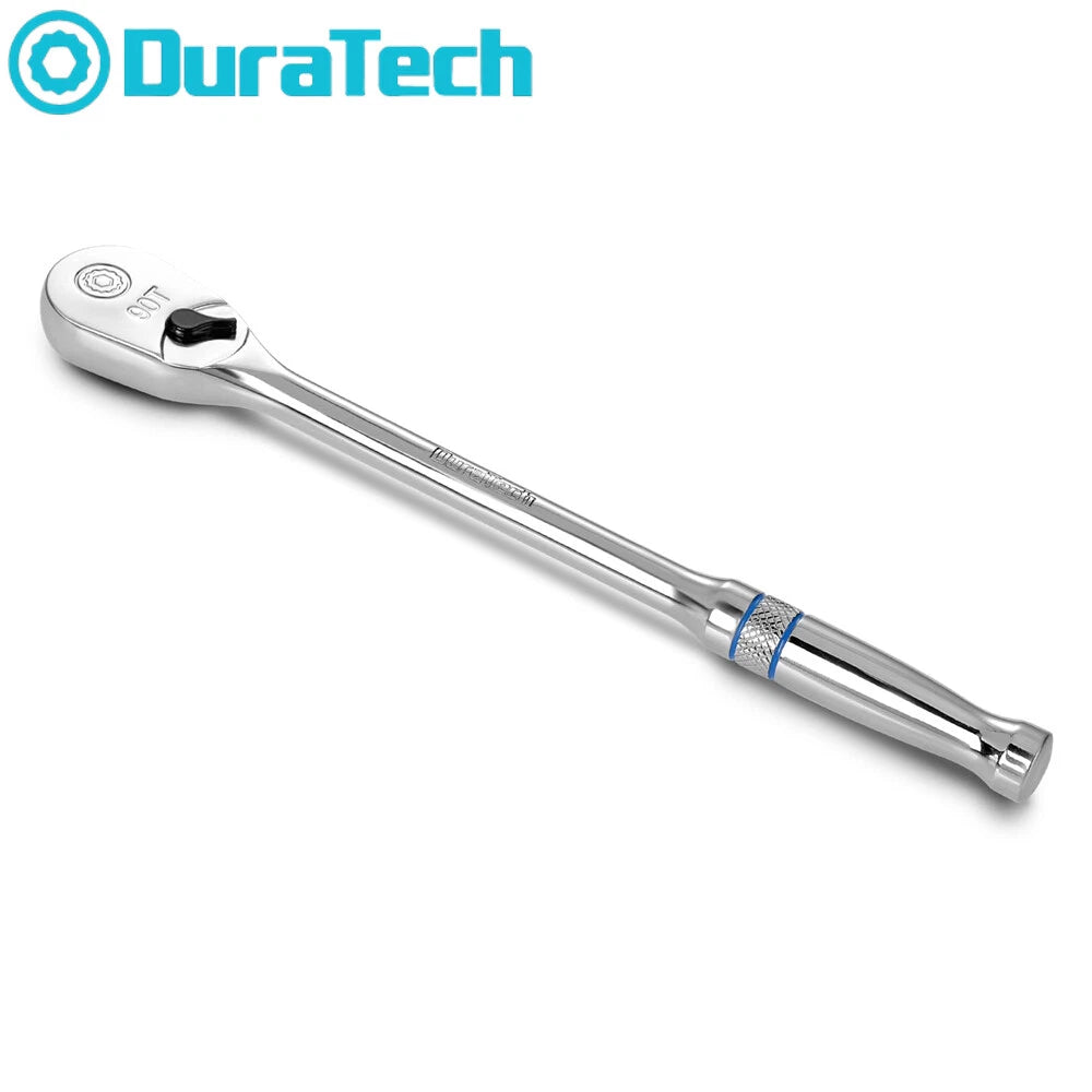 Duratech 1/4" Drive Ratchet Handle Ratchet Wrench 90tooth W/8" Extra