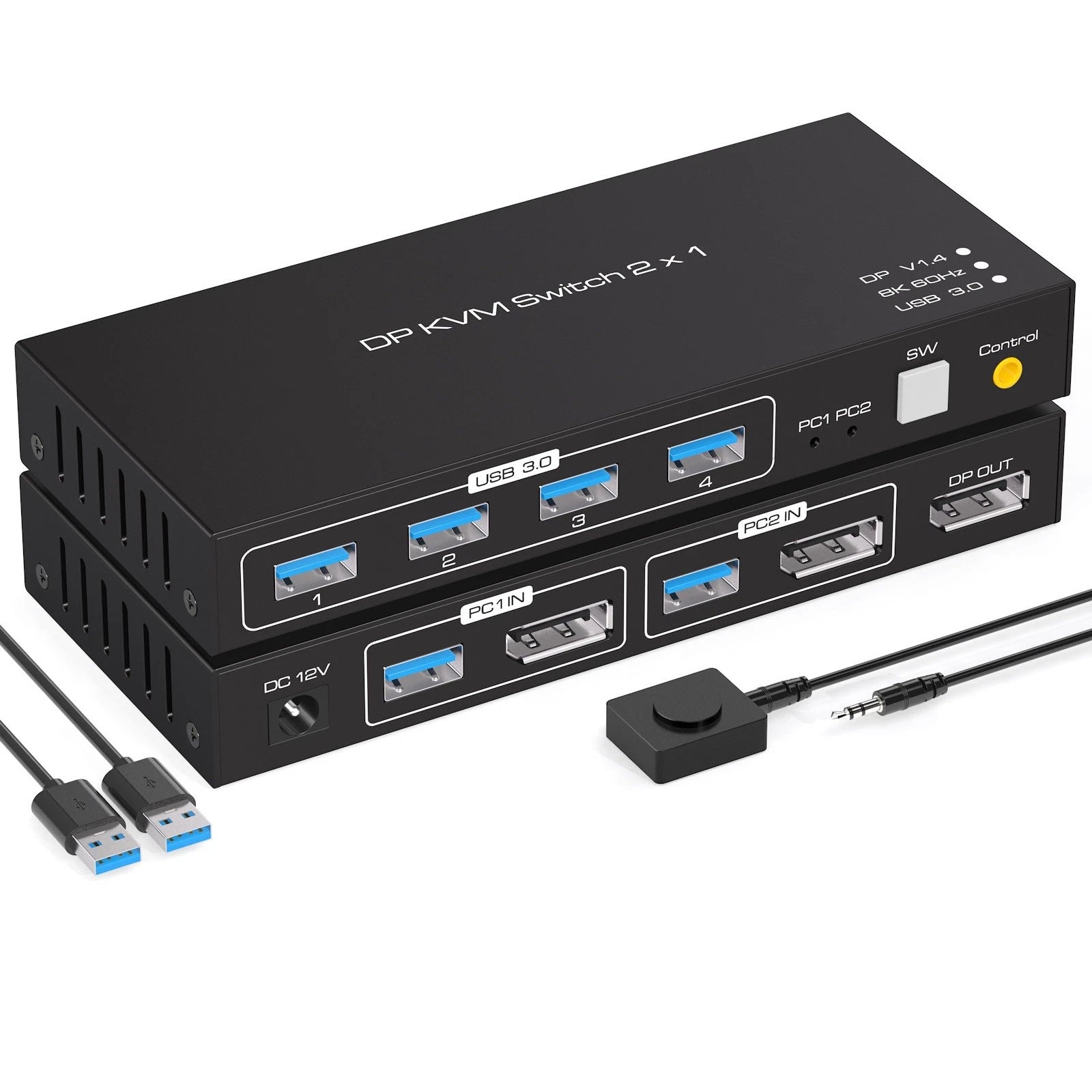 Brand New 2x1 Dp Kvm Switch Adapter Replacement Accessories