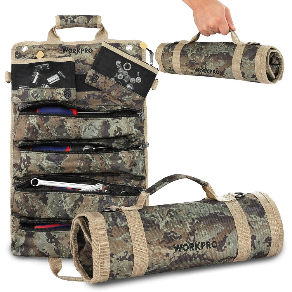 Heavy Duty Roll Up Tool Bag 6 Pockets Tool Organizer Tool Roll Organizer