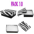 3-1/2 X 3-1/2 X 1 Cardboard Gift Boxes Jewelry Zebra Print Cotton