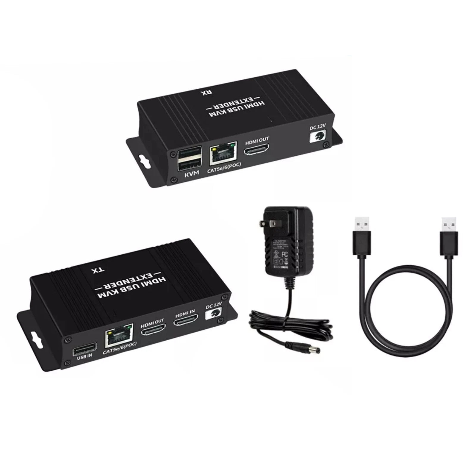 Plug & Play 60m Hdmi Kvm Extender Over Ethernet Cat5e/6 Hdmi Usb Rj45