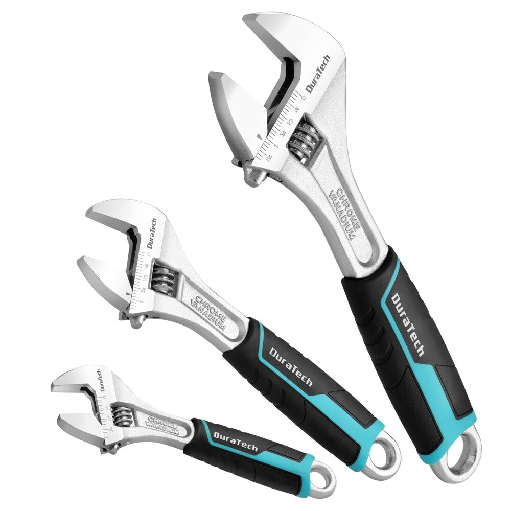 DURATECH Adjustable Wrench Set 3-Piece Metric/SAE 6/8/10 Inch by DURATECH