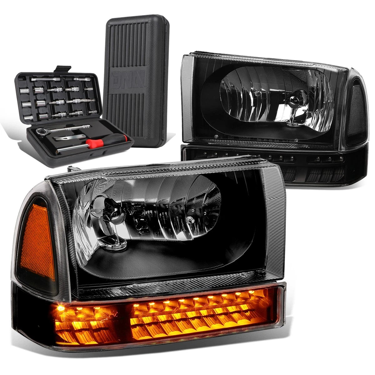 For 1999-2004 Ford Super Duty Pair Black/clear Led | Built Supply Co