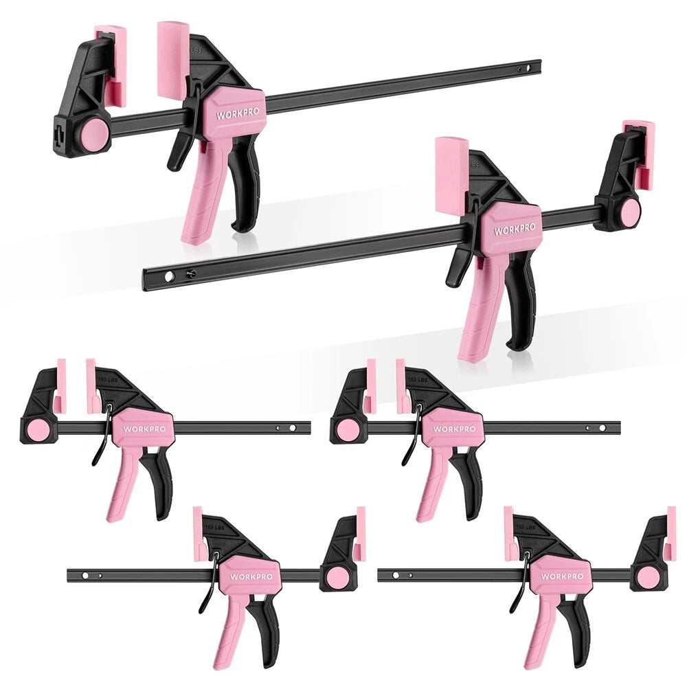 6PACK F Clamp Bar Clamps for Woodworking 4-Pack 6" and 2-Pack 12" Clamp/Spreader