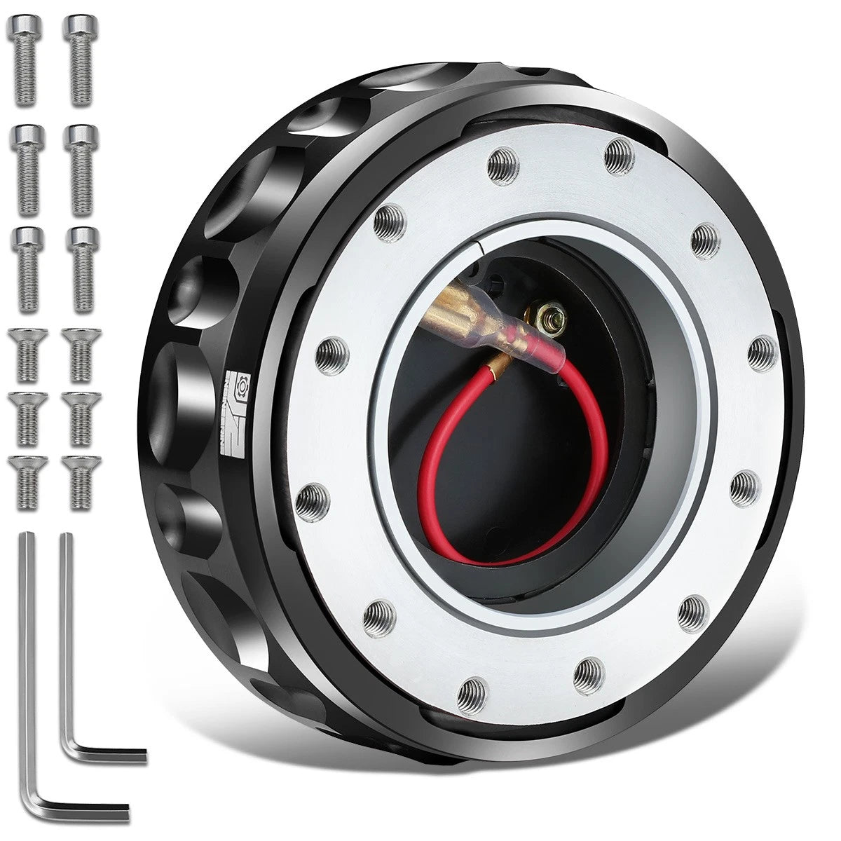 Black Steering Wheel Twist Lock Quick Release Hub | Built Supply Co