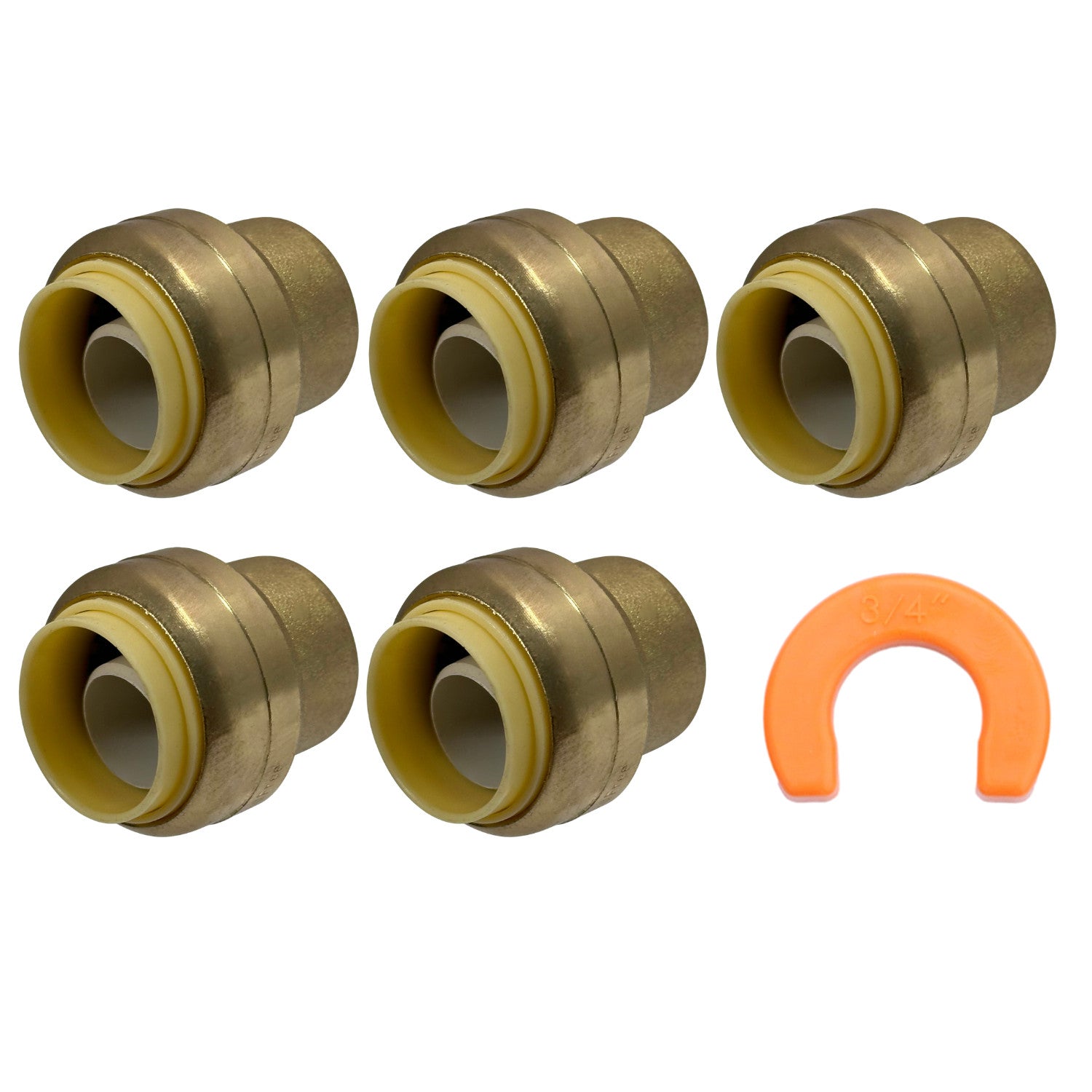 XFITTING 3/4" Push Fit Cap with Clip 5 Pack
