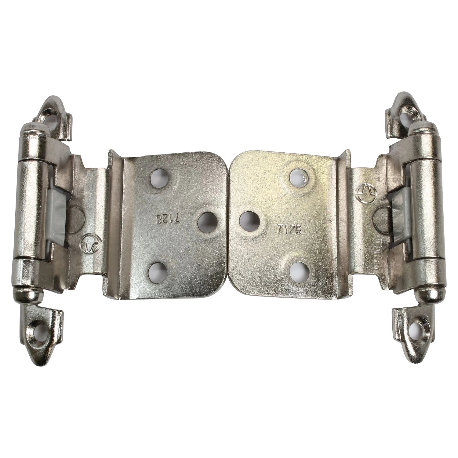 Amerock Satin Nickel Face Mount Self Closing 3/8" Inset Hinge, Pair