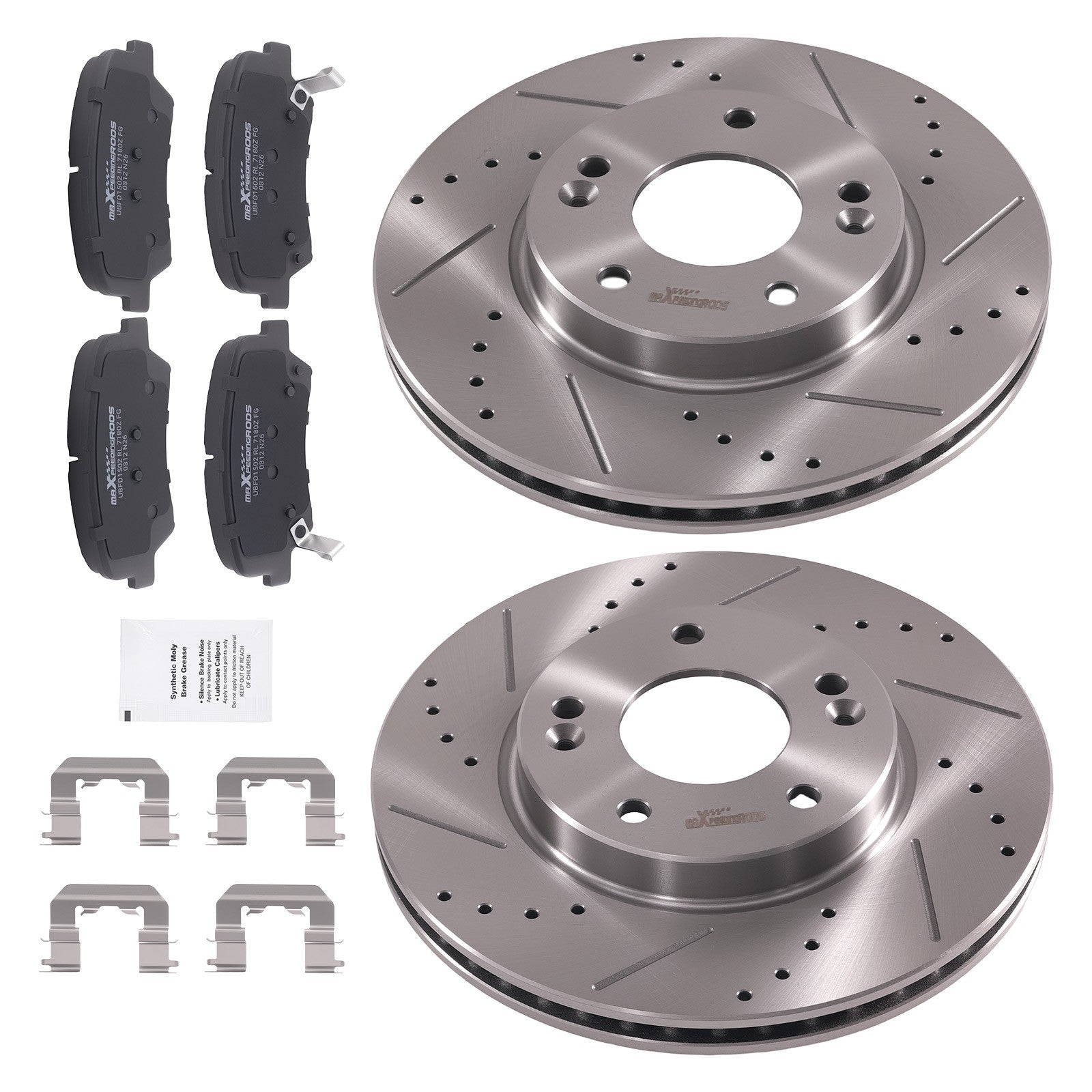 Front Brake Rotors + Ceramic Brake Pads for Hyundai Elantra 2011-2016