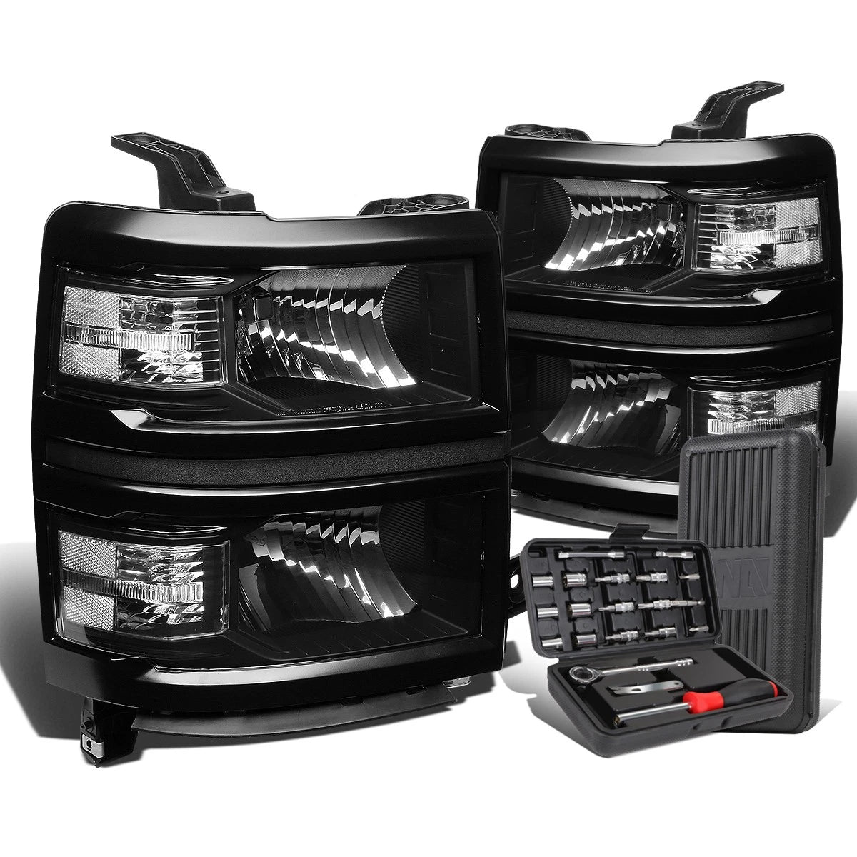 For 2014-2015 Chevy Silverado Pair Black/clear | Built Supply Co