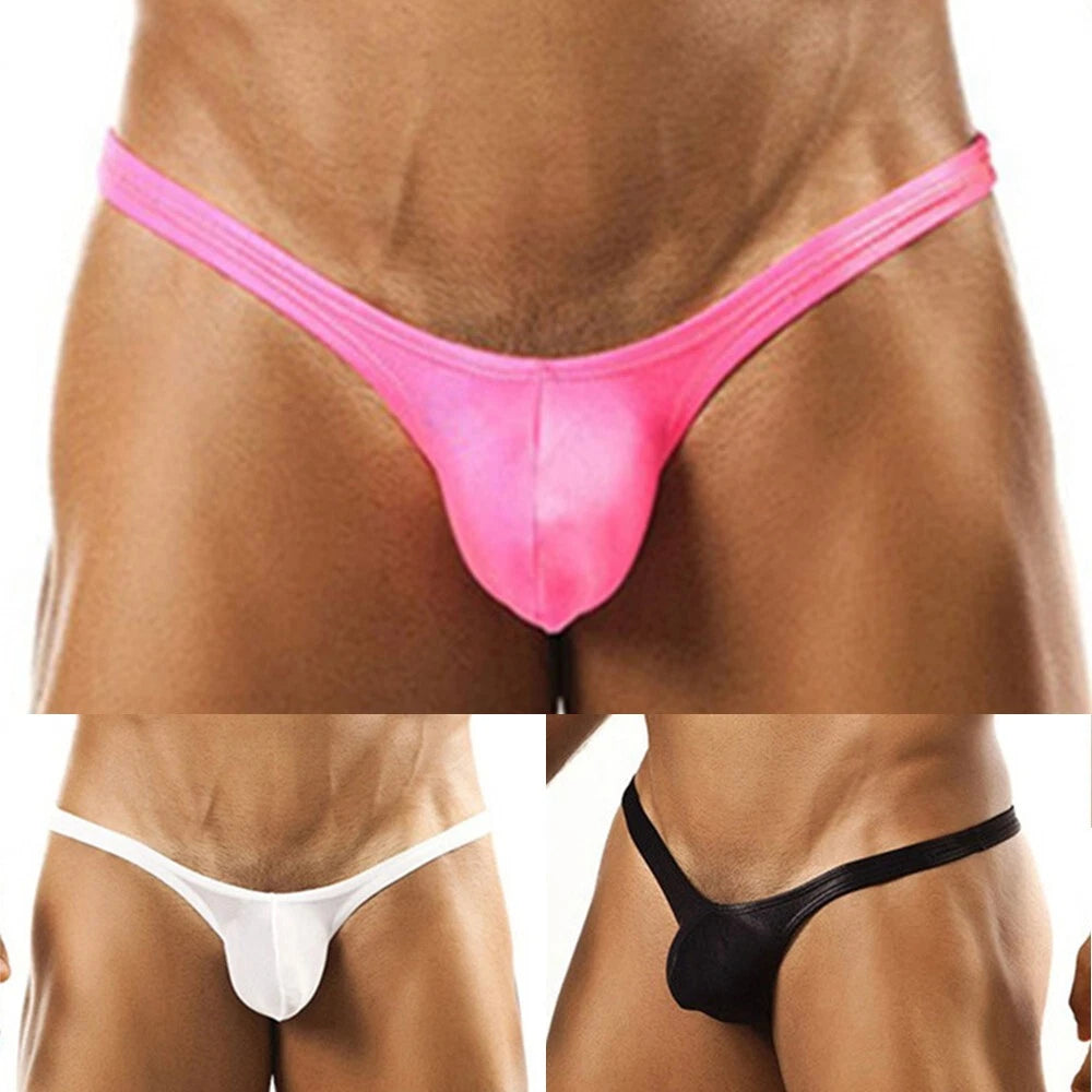 Sissy Bulge Pouch Briefs Thong For Lingerie Slim Mens Low Rise Bikini