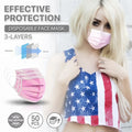 [Pink] Disposable Face Masks 3-ply Non Medical Surgical Earloop Mouth