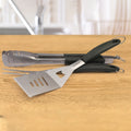 HAUSHOF 3PC Large Grill Accessories Heavy Duty Stainless Steel Spatula Fork Tong