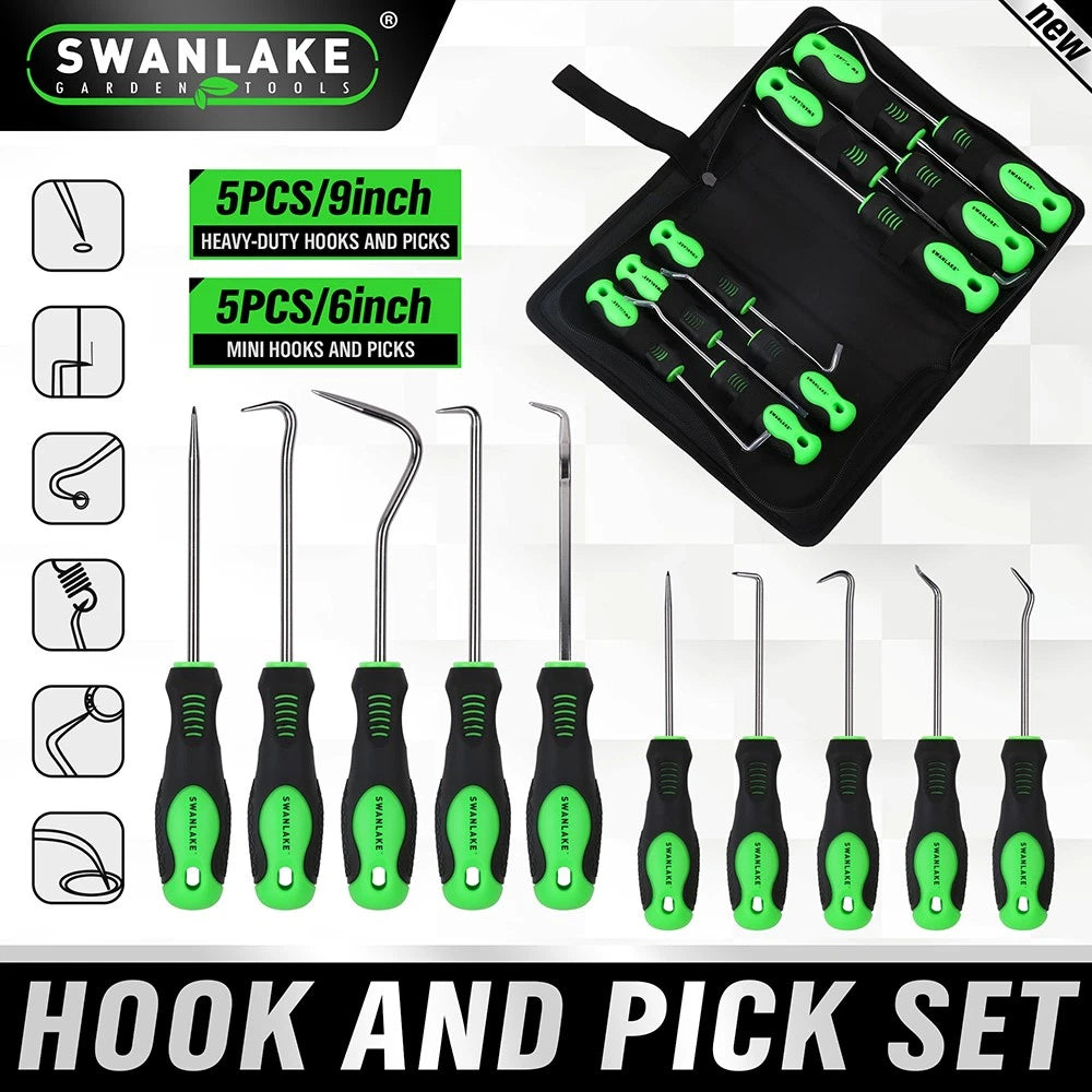 10pc Pick and Hook Set Car Auto Oil Seal/O-Ring Seal Gasket Pick Puller Remover