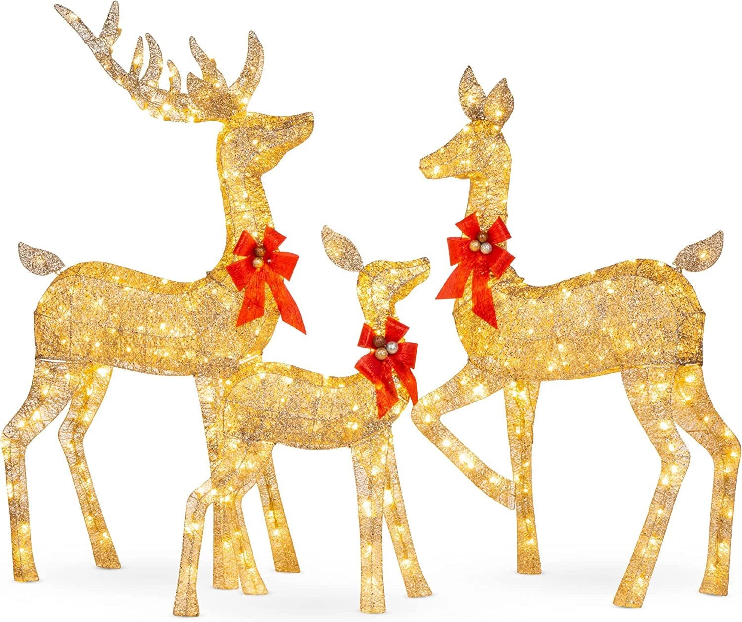 Led Lighted Christmas Deco Reindeer Deer Family Set Yard Decoration