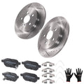 Rear Solid Brake Rotors Ceramic Pads for Lexus CT200h 2011-2017 S55159 D1423