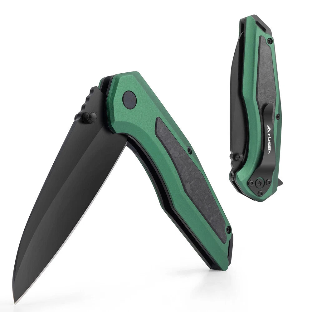 Flissa Folding Pocket Knifew/carbon Fiber Aluminium Handle Sandvik