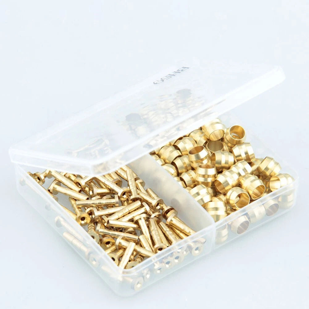 Brake Hose Olives Connecting Insert 60sets Bike Brass Golden High