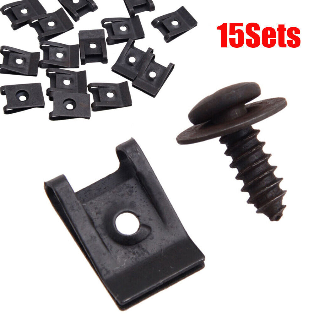 Black Spring Metal U-Type Clip with Screw by Unbranded