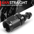 4AN to 1/4" Barb T6061 Straight Push Lock Hose End Fittings 2000PSI