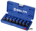 Selta Taiwan 8pc 1/2" Dr. Cr-Mo 78mm Length Impact Ribe Socket Bit Set R5-R14