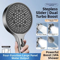 Four Function High Pressure Handheld Shower Head With Chrome Large